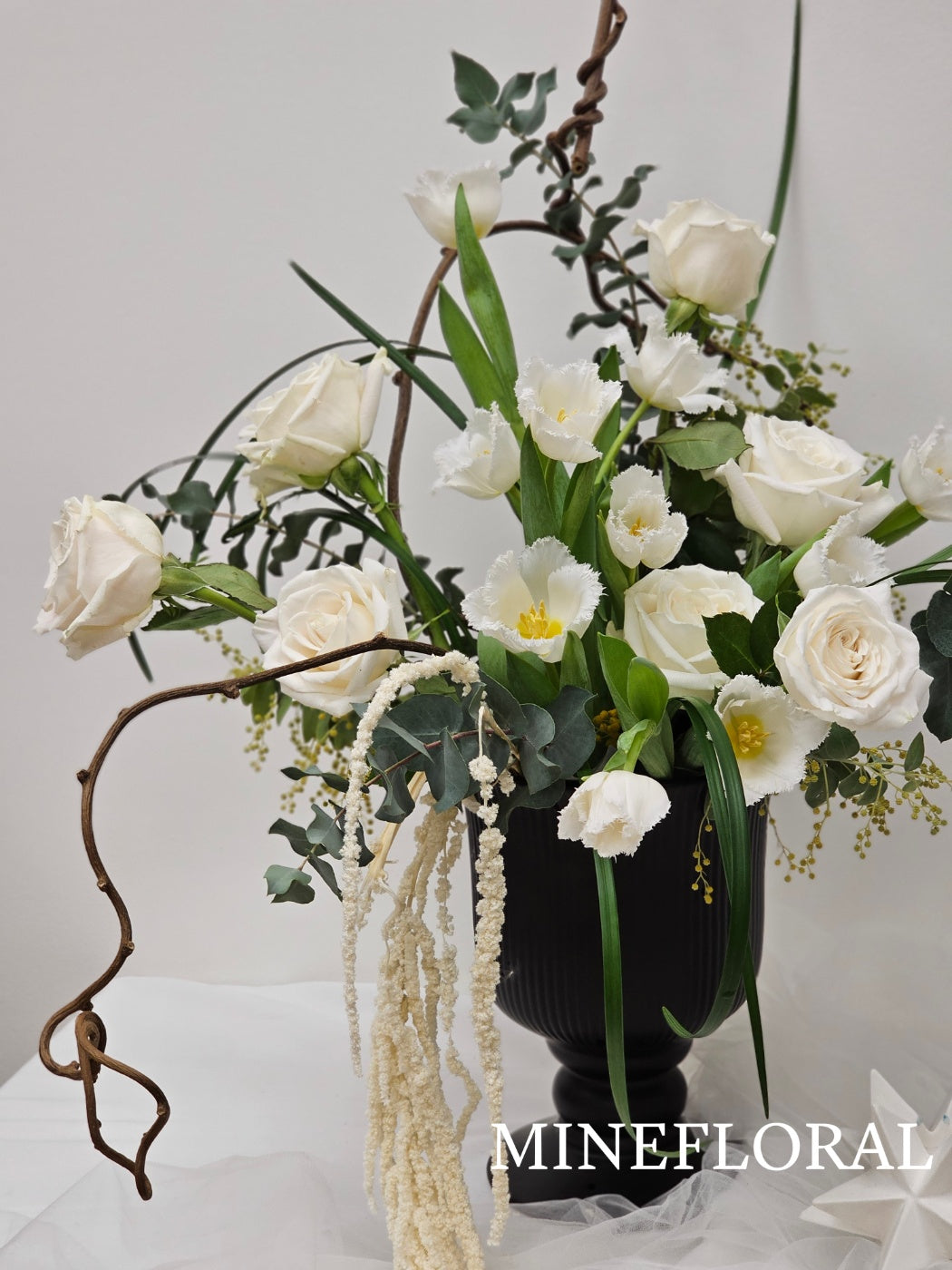 Sympathy Vase & Basket Arrangement