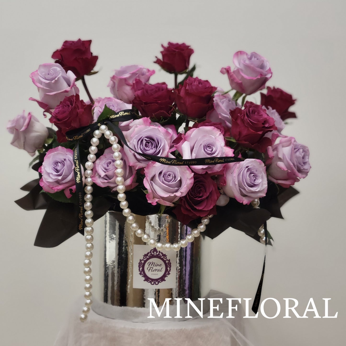 silver round box - 2